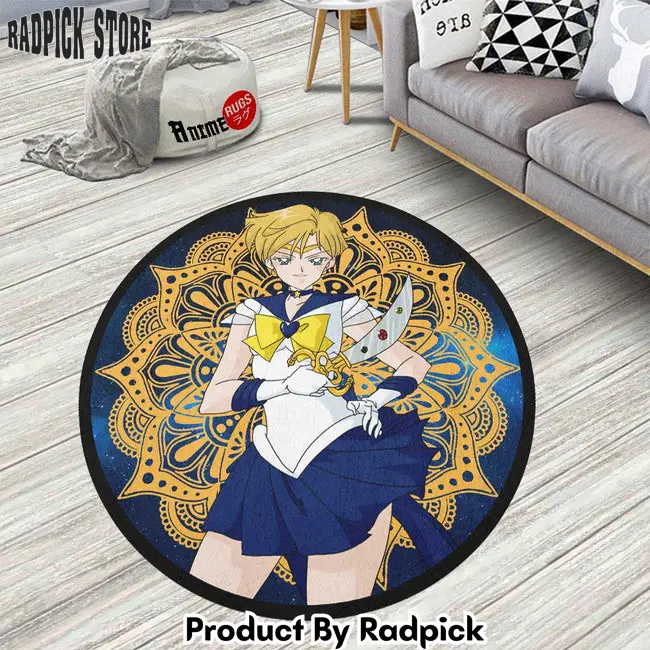 Sailor uranus round rug custom sailor moon anime circle carpet  rp5959842